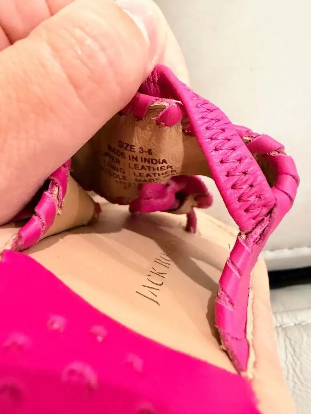 Jack Rogers Lauren Sandal Size 3/6m & 6/9m Pink Leather Toddler Infant